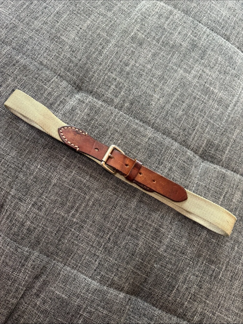 Vintage Polo Ralph Lauren Italy Leather Canvas Web Belt 34